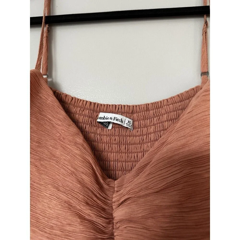 Abercrombie Empire Waist Babydoll Maxi Dress Terracotta Size XL